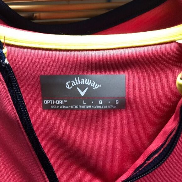 Callaway Size Large Pink Black 1/4 Zip Sleeveless Golf Shirt - Picture 3 of 4
